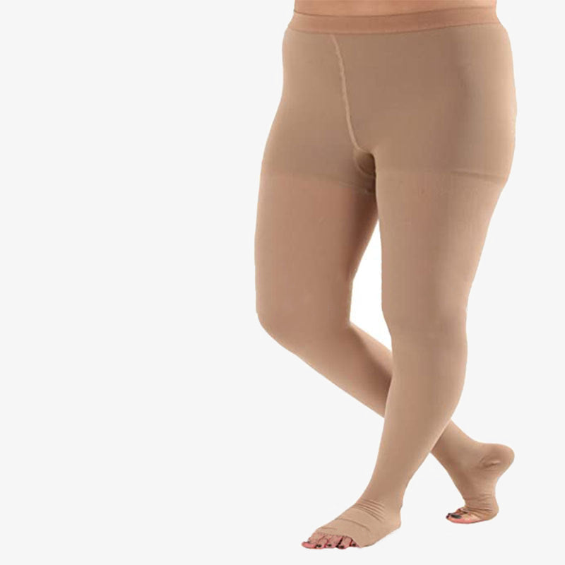 Plus Size Medical Toeless Compression Tights(20-30mmHg) - image 2