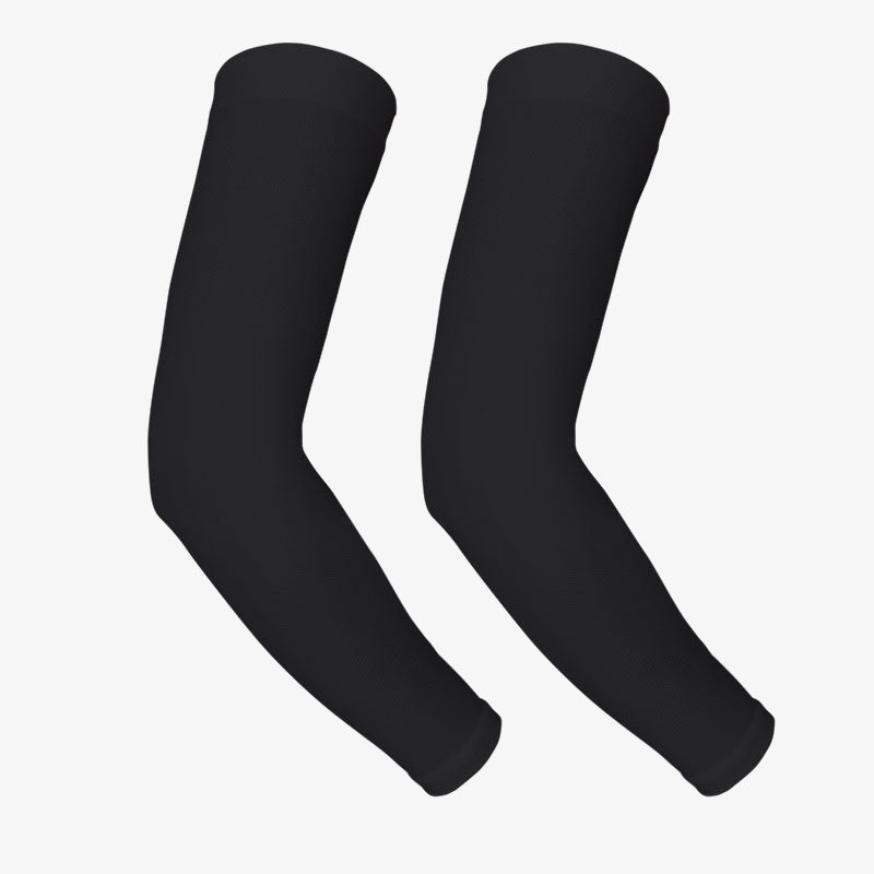Solid Color Sport Compression Arm Sleeves(3 Pairs) - Black - 2XL - image 2