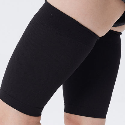 Plus Size Medical Thigh Compression Sleeve Unisex - Black - 4XL - image 17