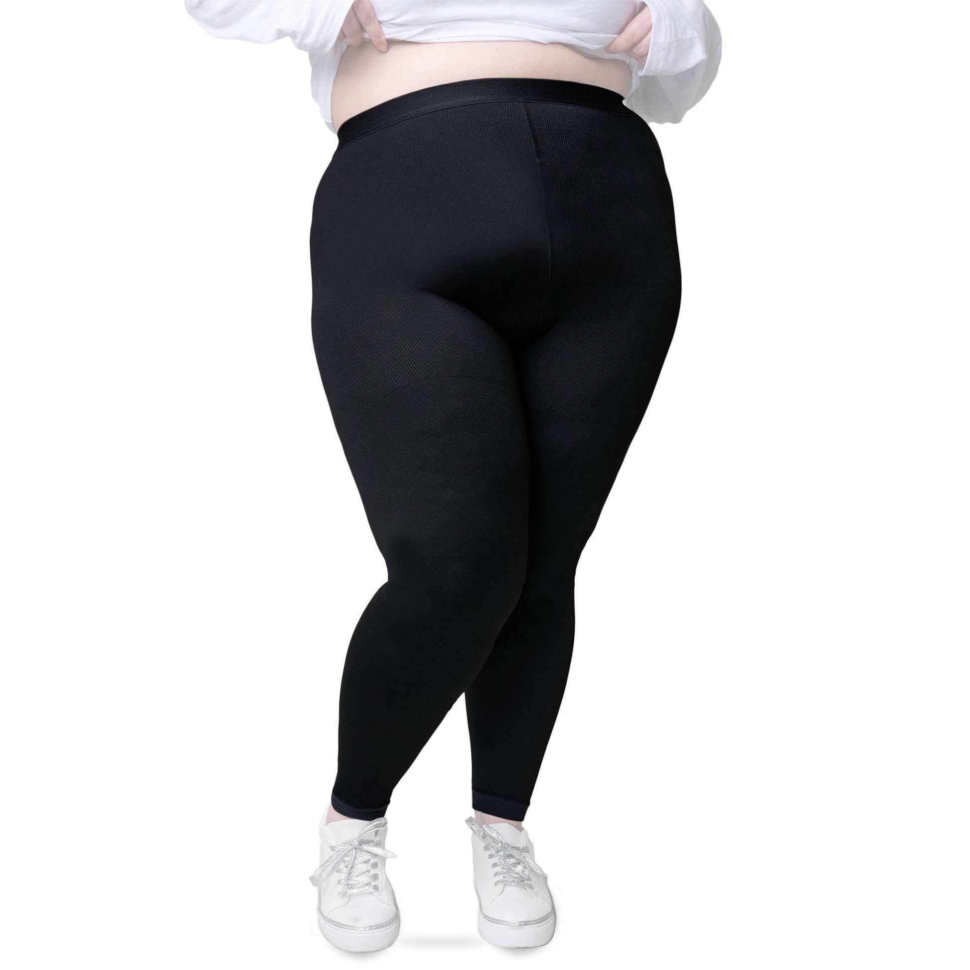 Plus Size Medical Footless Compression Tights(20-30mmHg) - image 1