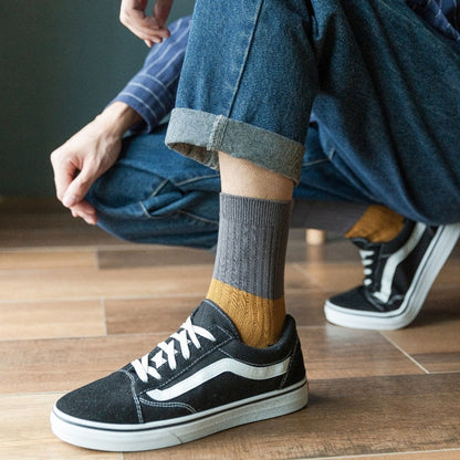 Contrast Color Quarter Socks(5 Pairs) - image 5