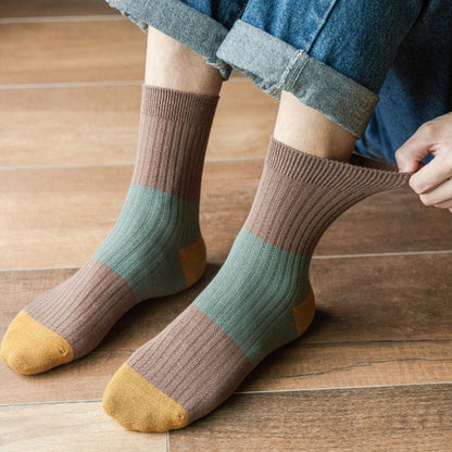 Contrast Color Quarter Socks(5 Pairs) - image 3