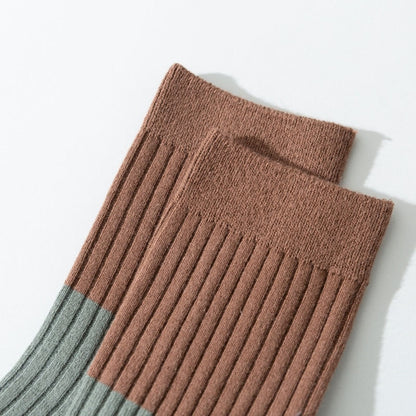 Contrast Color Quarter Socks(5 Pairs) - image 14