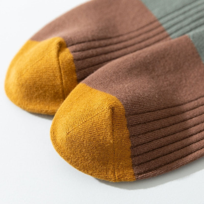 Contrast Color Quarter Socks(5 Pairs) - image 15