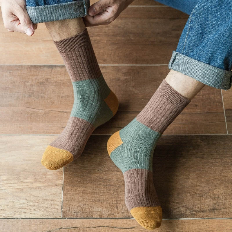 Contrast Color Quarter Socks(5 Pairs) - image 4
