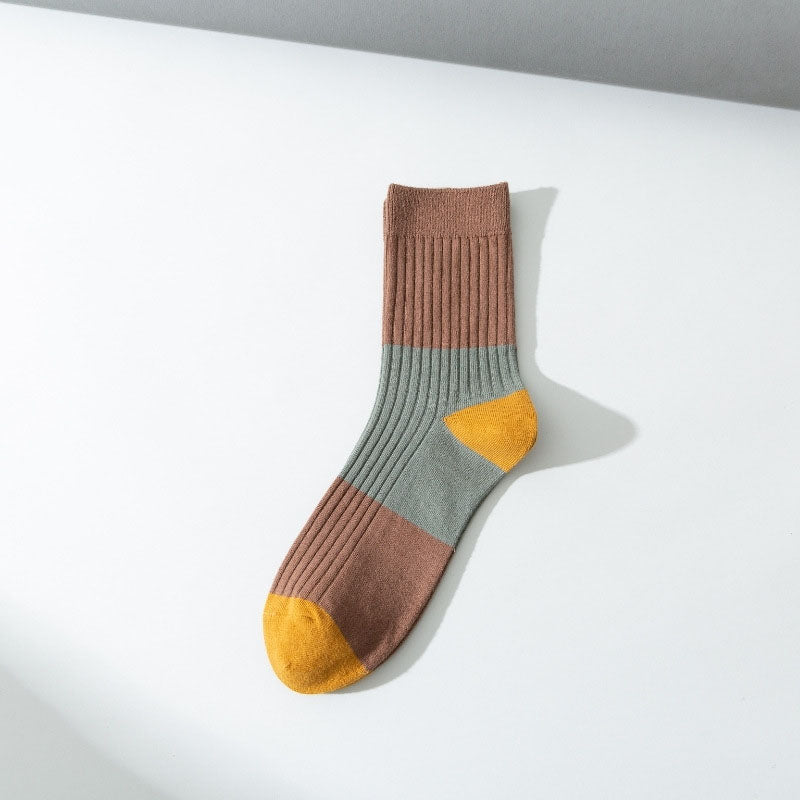 Contrast Color Quarter Socks(5 Pairs) - image 8