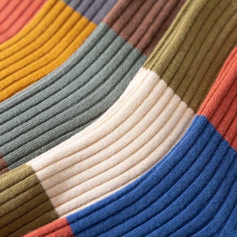Contrast Color Quarter Socks(5 Pairs) - image 6