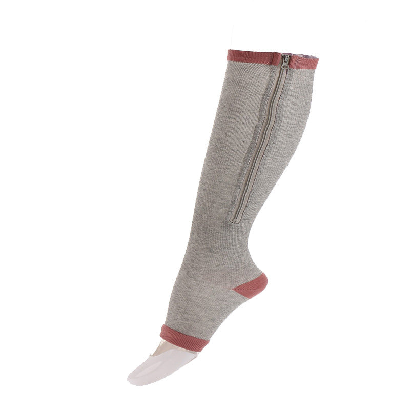 Plus Size Toeless Compression Socks(3 Pairs) - Grey - S/M - image 2