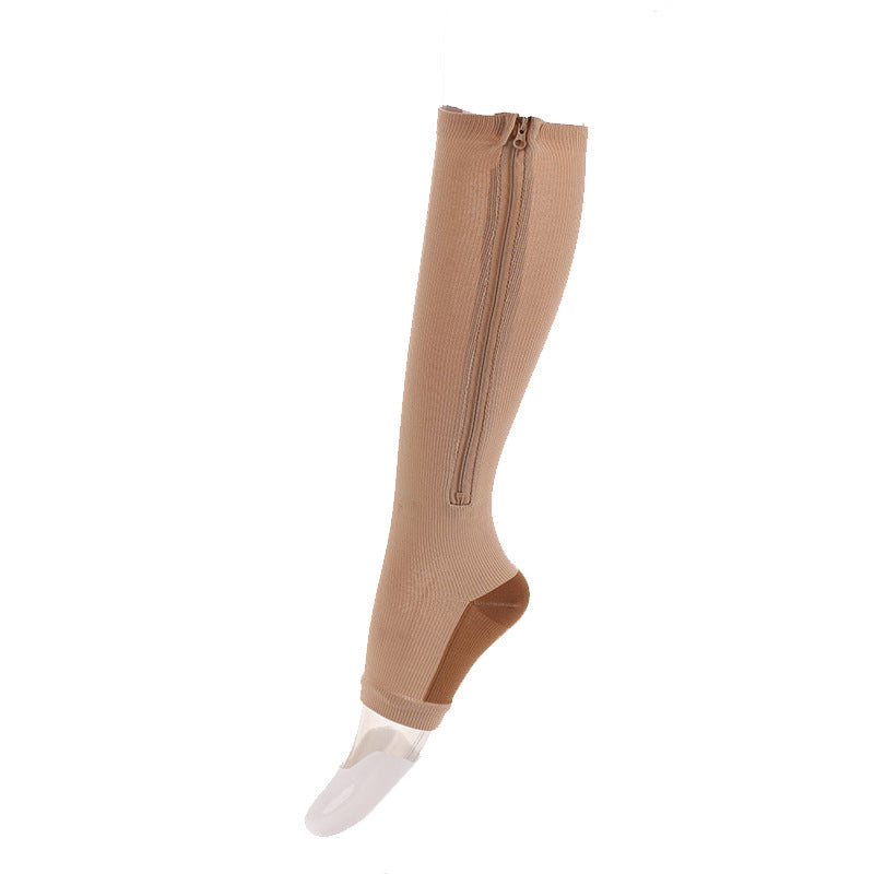 Plus Size Toeless Compression Socks(3 Pairs) - Nude - S/M - image 4