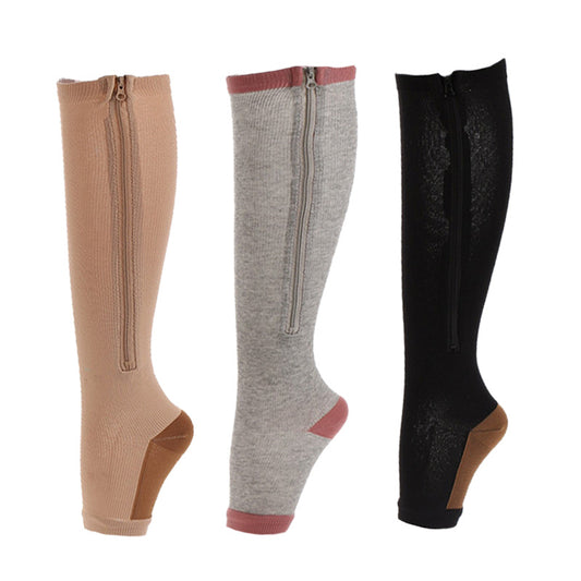 Plus Size Toeless Compression Socks(3 Pairs) - Multicolor - S/M - image 1
