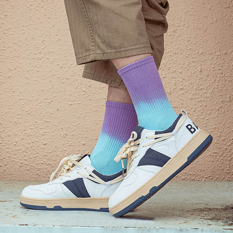 Fashion Gradient Color Quarter Socks(5 Pairs) - image 3