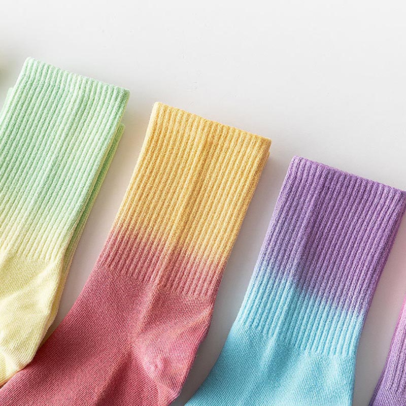 Fashion Gradient Color Quarter Socks(5 Pairs) - image 4