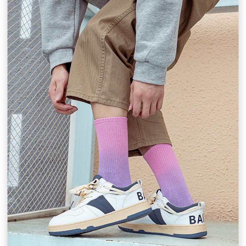Fashion Gradient Color Quarter Socks(5 Pairs) - image 1