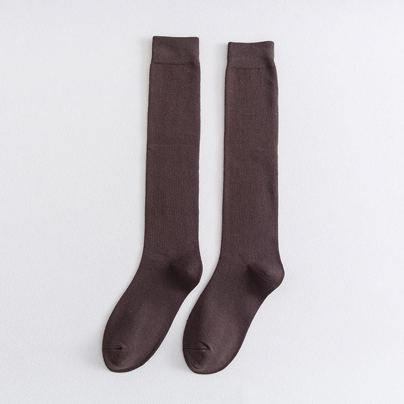 Elasticity Knee High Socks(3 Pairs) - Coffee - EU39-45(US6-11) - image 17
