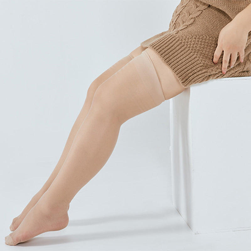 Transparent Thigh High Socks(4 Pairs) - Nude - Fits 148-242lbs - image 11