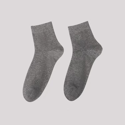 Solid Color Casual Quarter Socks(5 Pairs) - Light Gray - EU42-48(US8.5-13) - image 8