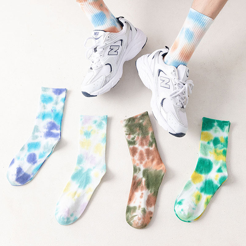 Color Tie Dye Quarter Socks(5 Pairs) - image 4