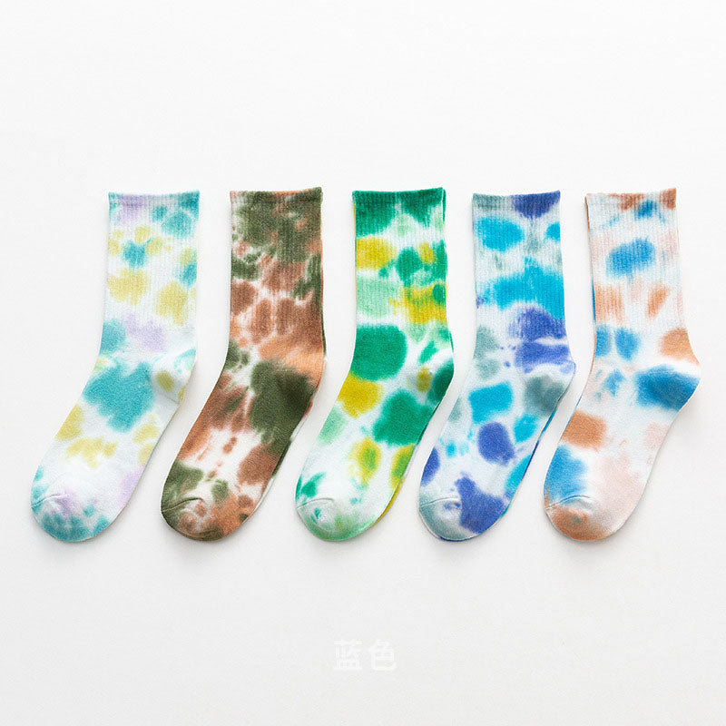Color Tie Dye Quarter Socks(5 Pairs) - image 0