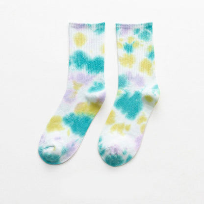 Color Tie Dye Quarter Socks(5 Pairs) - image 10