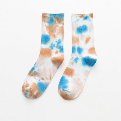 Color Tie Dye Quarter Socks(5 Pairs) - image 7