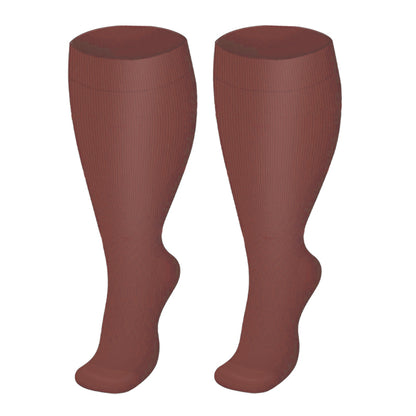 Plus Size Pink Series Compression Socks(3 Pairs) - Wine - 4XL - image 6