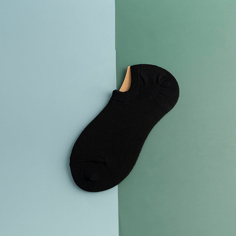 Mesh Non-slip Silicone Ankle Socks(11 Pairs) - Black - EU44-50(US10-15) - image 5