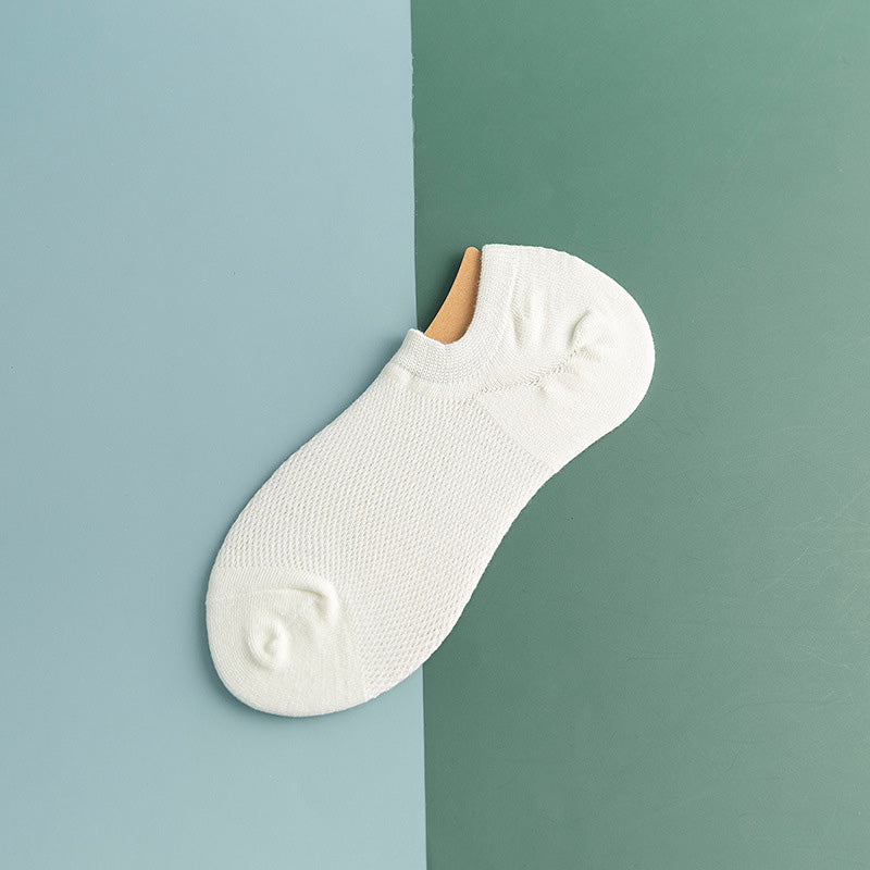 Mesh Non-slip Silicone Ankle Socks(11 Pairs) - White - EU44-50(US10-15) - image 13