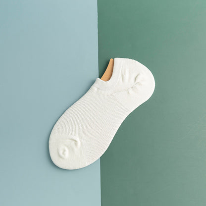 Mesh Non-slip Silicone Ankle Socks(11 Pairs) - White - EU44-50(US10-15) - image 13