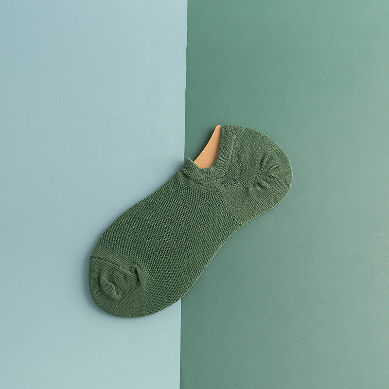 Mesh Non-slip Silicone Ankle Socks(11 Pairs) - Green - EU44-50(US10-15) - image 16