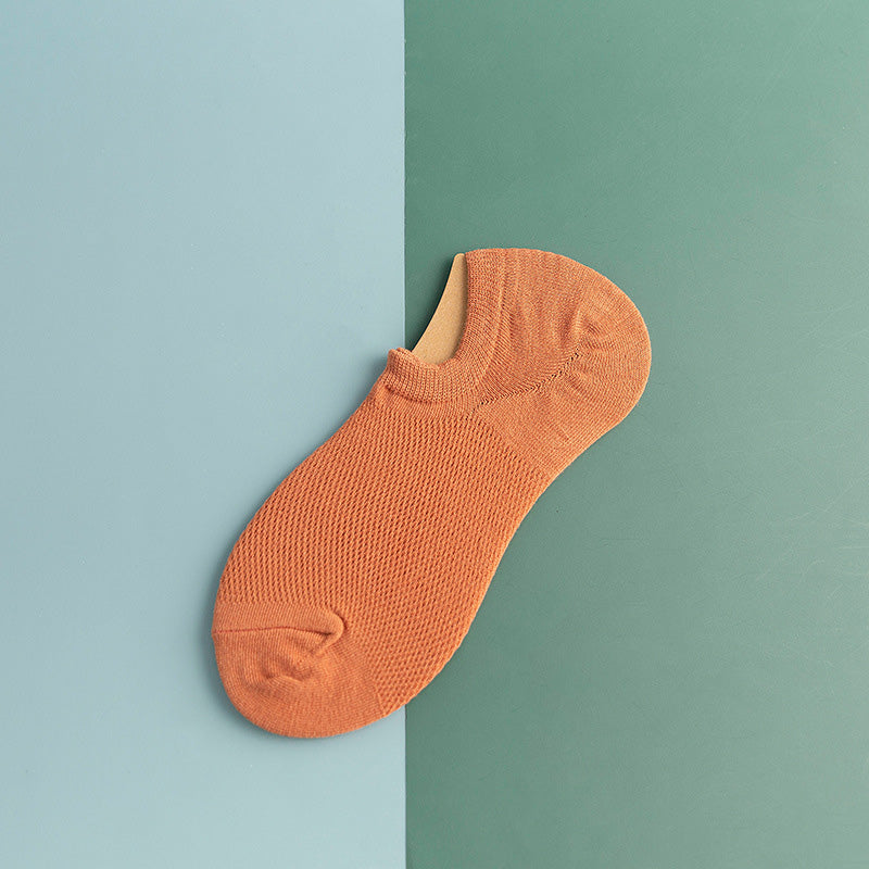 Mesh Non-slip Silicone Ankle Socks(11 Pairs) - Orange - EU44-50(US10-15) - image 19