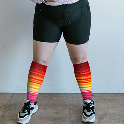 Plus Size Fashion Design Compression Socks(3 Pairs) - image 1
