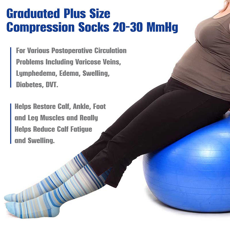 Plus Size Fashion Design Compression Socks(3 Pairs) - image 5