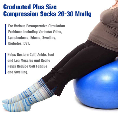 Plus Size Fashion Design Compression Socks(3 Pairs) - image 5