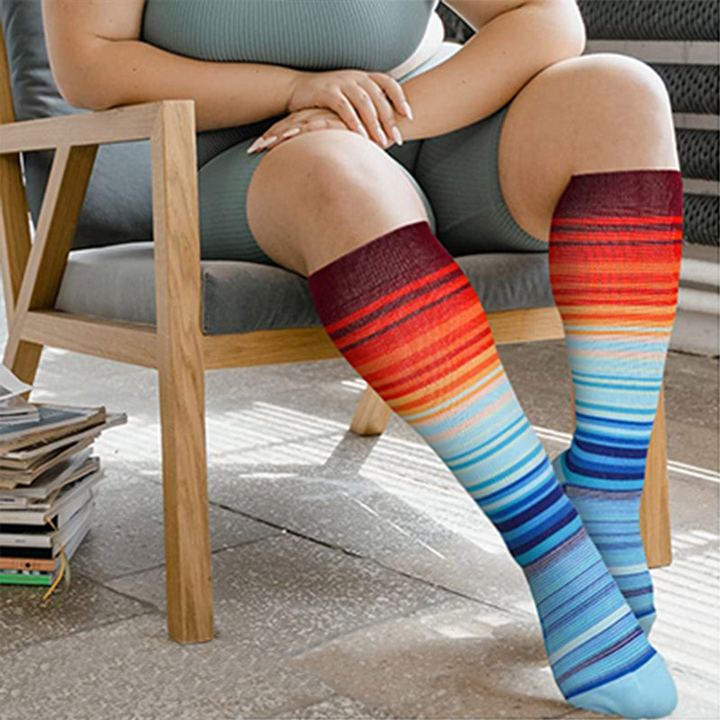 Plus Size Fashion Design Compression Socks(3 Pairs) - image 6