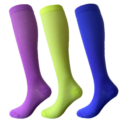 Solid Color Sport Compression Socks(3 Pairs) - image 0