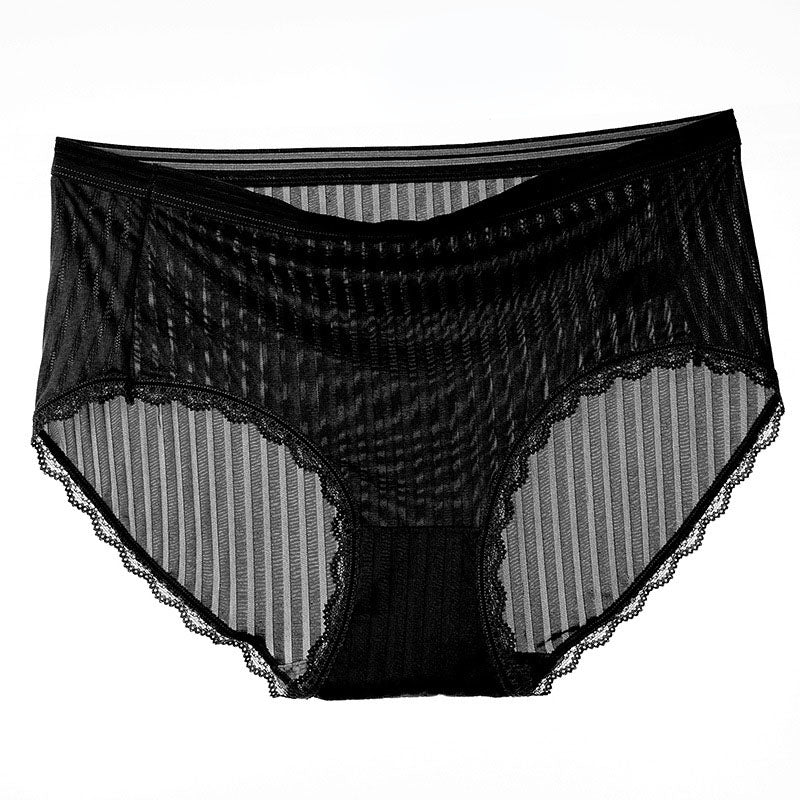 Ice Silk Breathable Panty(5 Packs) - Black - 4XL - image 1