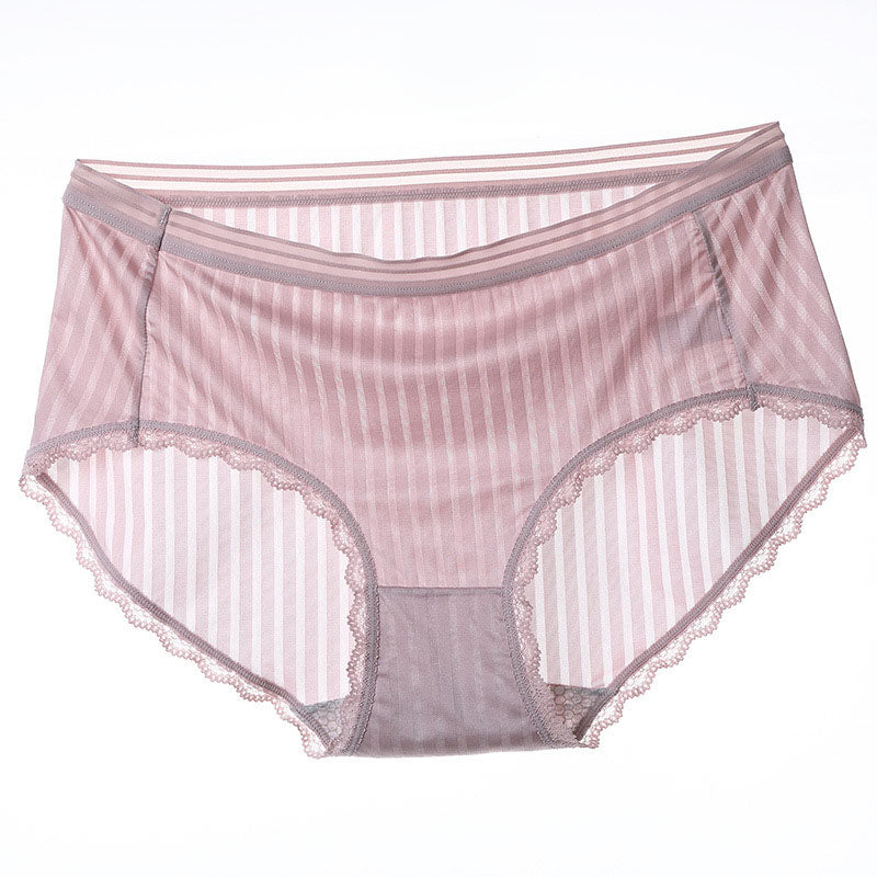 Ice Silk Breathable Panty(5 Packs) - Pink - 4XL - image 6