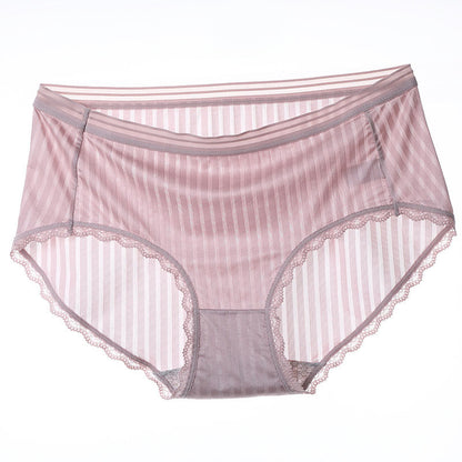 Ice Silk Breathable Panty(5 Packs) - Pink - 4XL - image 6