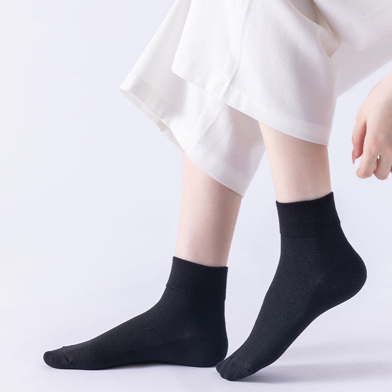 Solid Color Skin Friendly Quarter Socks(10 Pairs) - image 1