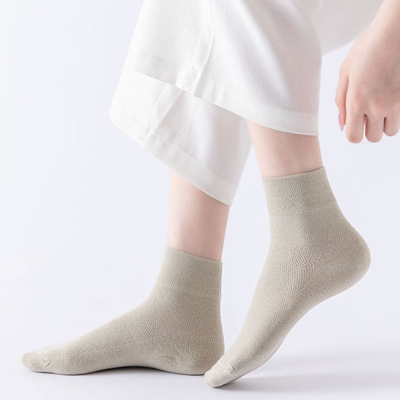 Solid Color Skin Friendly Quarter Socks(10 Pairs) - image 2