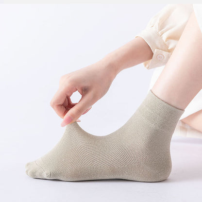 Solid Color Skin Friendly Quarter Socks(10 Pairs) - image 5