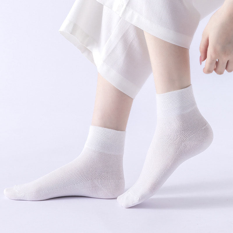 Solid Color Skin Friendly Quarter Socks(10 Pairs) - image 4