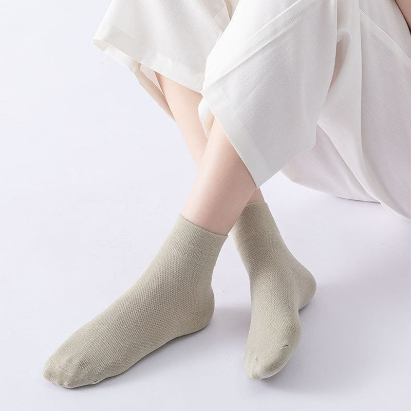 Solid Color Skin Friendly Quarter Socks(10 Pairs) - image 3