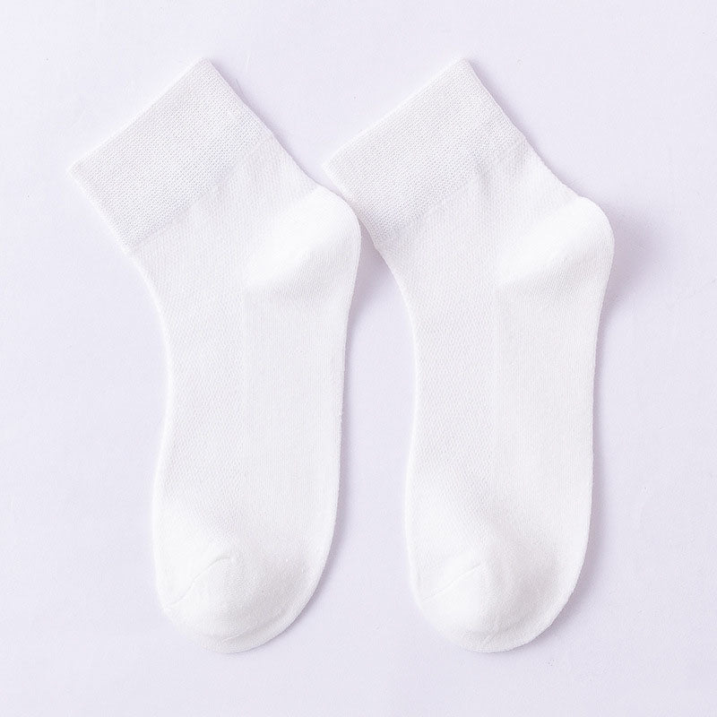 Solid Color Skin Friendly Quarter Socks(10 Pairs) - White - EU36-38(US3-5) - image 13