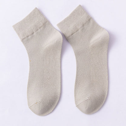 Solid Color Skin Friendly Quarter Socks(10 Pairs) - Light Gray - EU36-38(US3-5) - image 19
