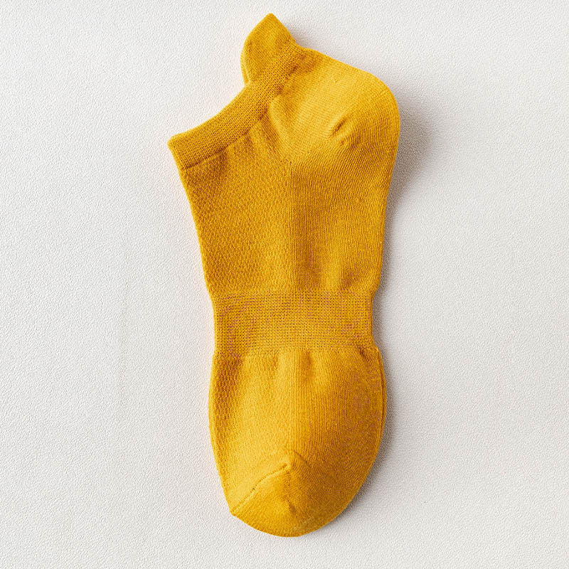 Mesh Four Seasons Ankle Socks(10 Pairs) - Bright Yellow - EU36-38(US3-5) - image 12