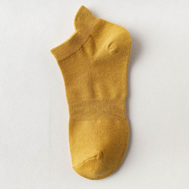 Mesh Four Seasons Ankle Socks(10 Pairs) - Yellow - EU36-38(US3-5) - image 10
