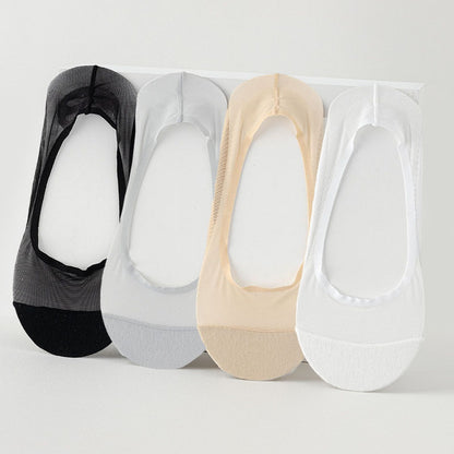 Ice Silk Mesh No Show Socks(4 Pairs) - Multicolor - EU36-38(US3-5) - image 11