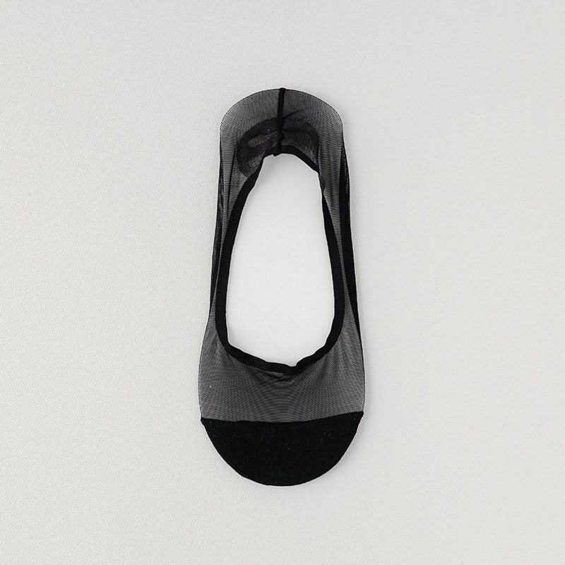 Ice Silk Mesh No Show Socks(4 Pairs) - Black - EU36-38(US3-5) - image 12