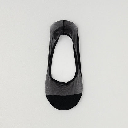 Ice Silk Mesh No Show Socks(4 Pairs) - Black - EU36-38(US3-5) - image 12